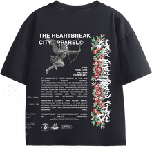 Load image into Gallery viewer, THE HEARTBREAK CITY “A Valentino Tuo” Black Oversized Snow Wash T-Shirt (300 GSM)