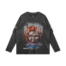 Load image into Gallery viewer, THE HEARTBREAK CITY 'Child's Play' 230 GSM Unisex Faux-Layered Faded Long Sleeve