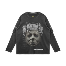Load image into Gallery viewer, THE HEARTBREAK CITY 'Halloween' 230 GSM Unisex Faux-Layered Faded Long Sleeve