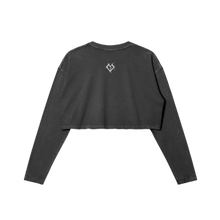 Load image into Gallery viewer, THE HEARTBREAK CITY 'Power She Holds' 260GSM Women's Raw Hem Long Sleeve Crop Top