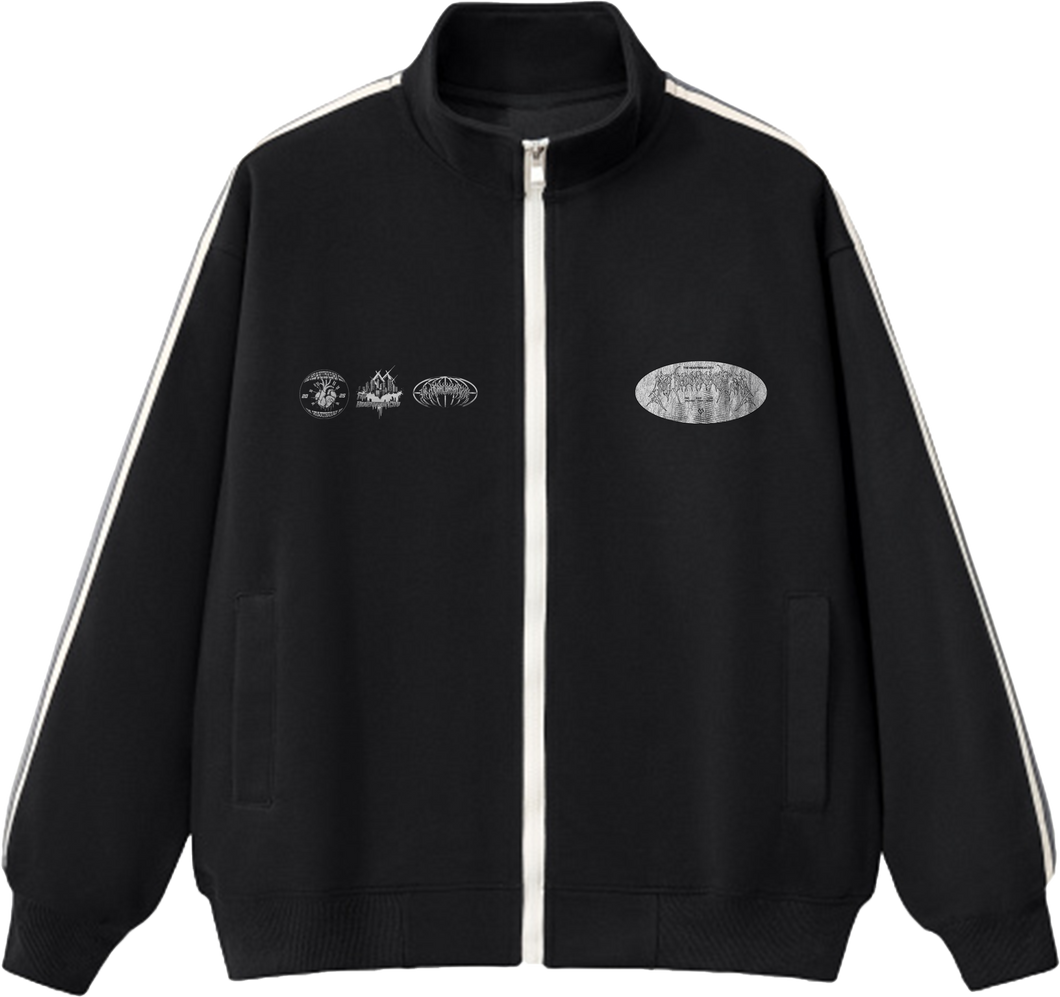 THE HEARTBREAK CITY Contrast Side-Stripe Stand Collar Jacket