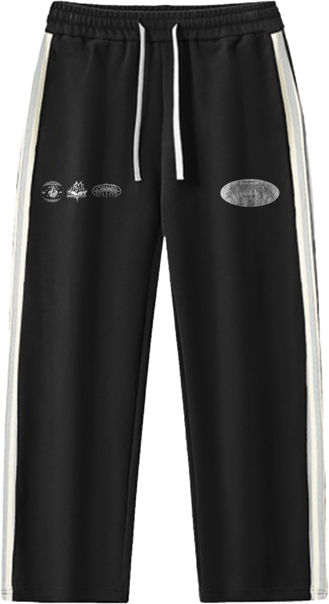 THE HEARTBREAK CITY Contrast Side-Stripe Straight-Leg Pants