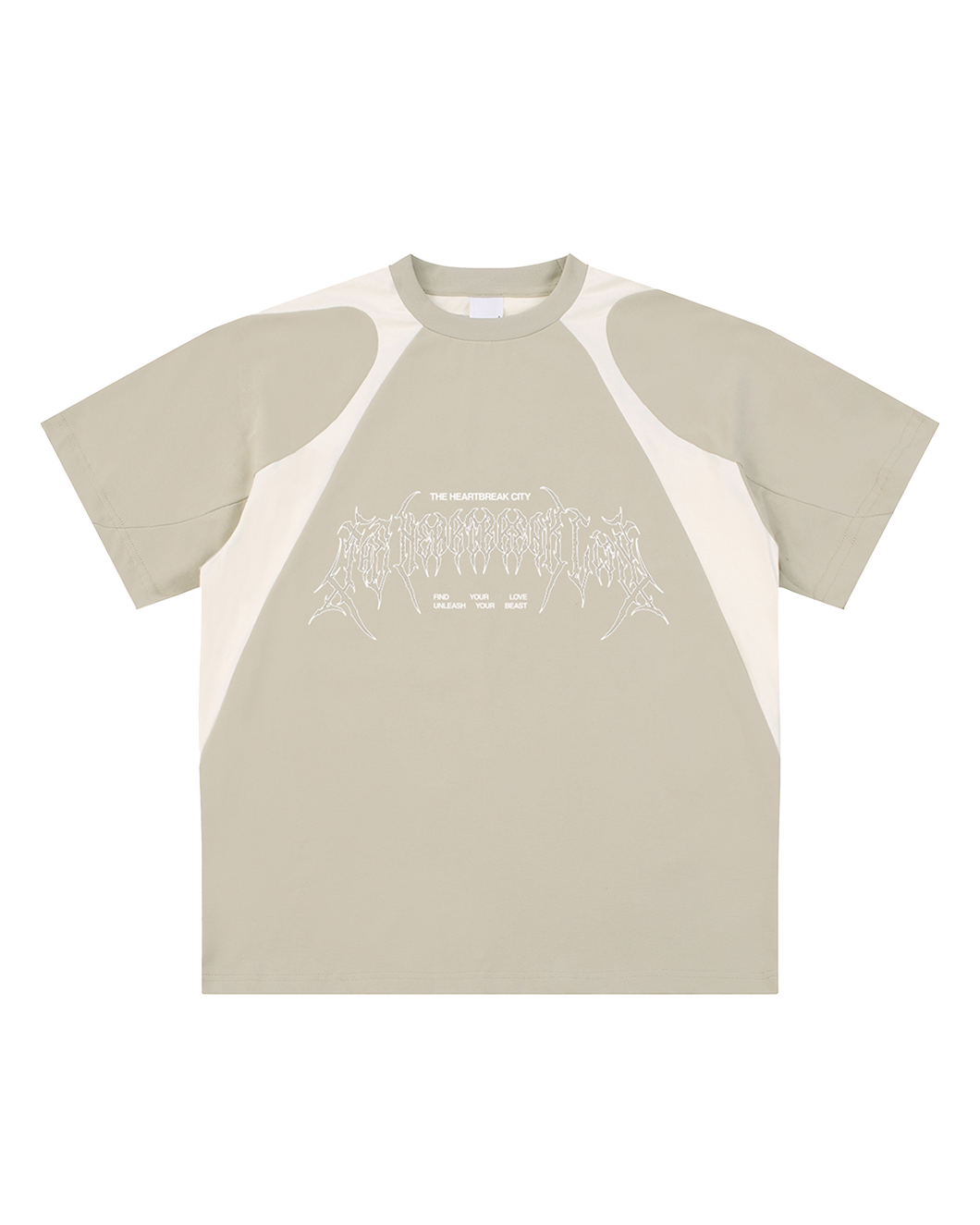 THE HEARTBREAK CITY Contrast Panel Cotton T-Shirt