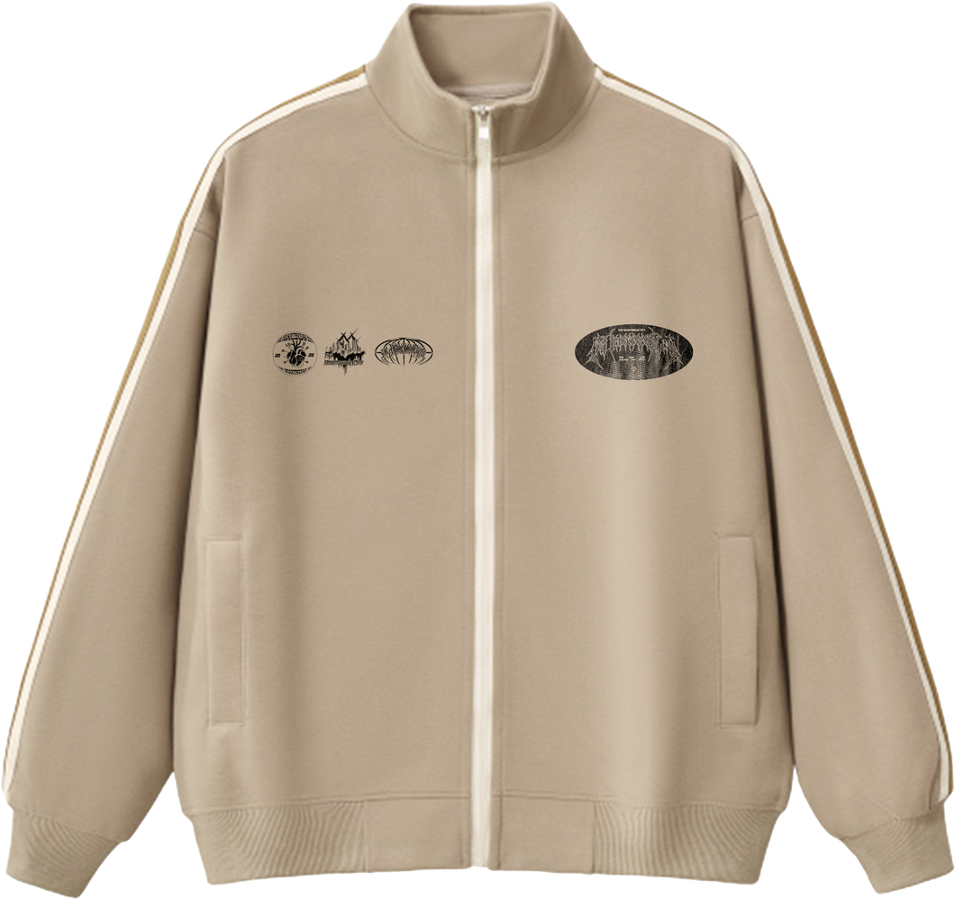 THE HEARTBREAK CITY ‘Caramel’ Contrast Side-Stripe Stand Collar Jacket