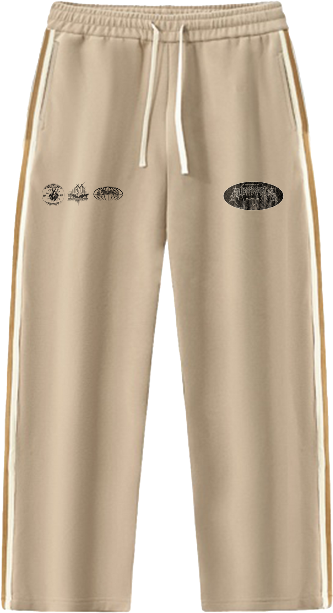 Contrast Side-Stripe Straight-Leg  Pants