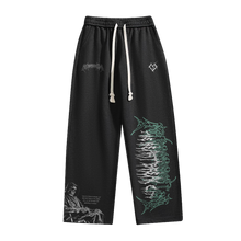 Load image into Gallery viewer, THE HEARTBREAK CITY ‘Fate of the Skull’ 350GSM Black Cotton-blend Sweatpants
