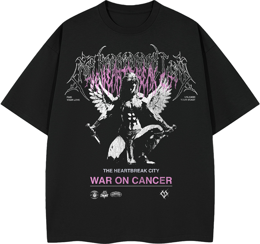 THE HEARTBREAK CITY 'War On Cancer' Boxy T-shirt(280GSM)
