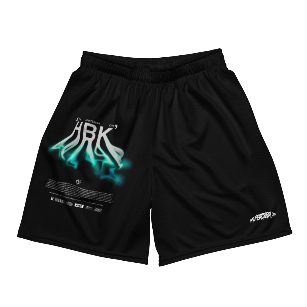 THE HEARTBREAK CITY 'Heartbreak Kid' Black Mesh Shorts
